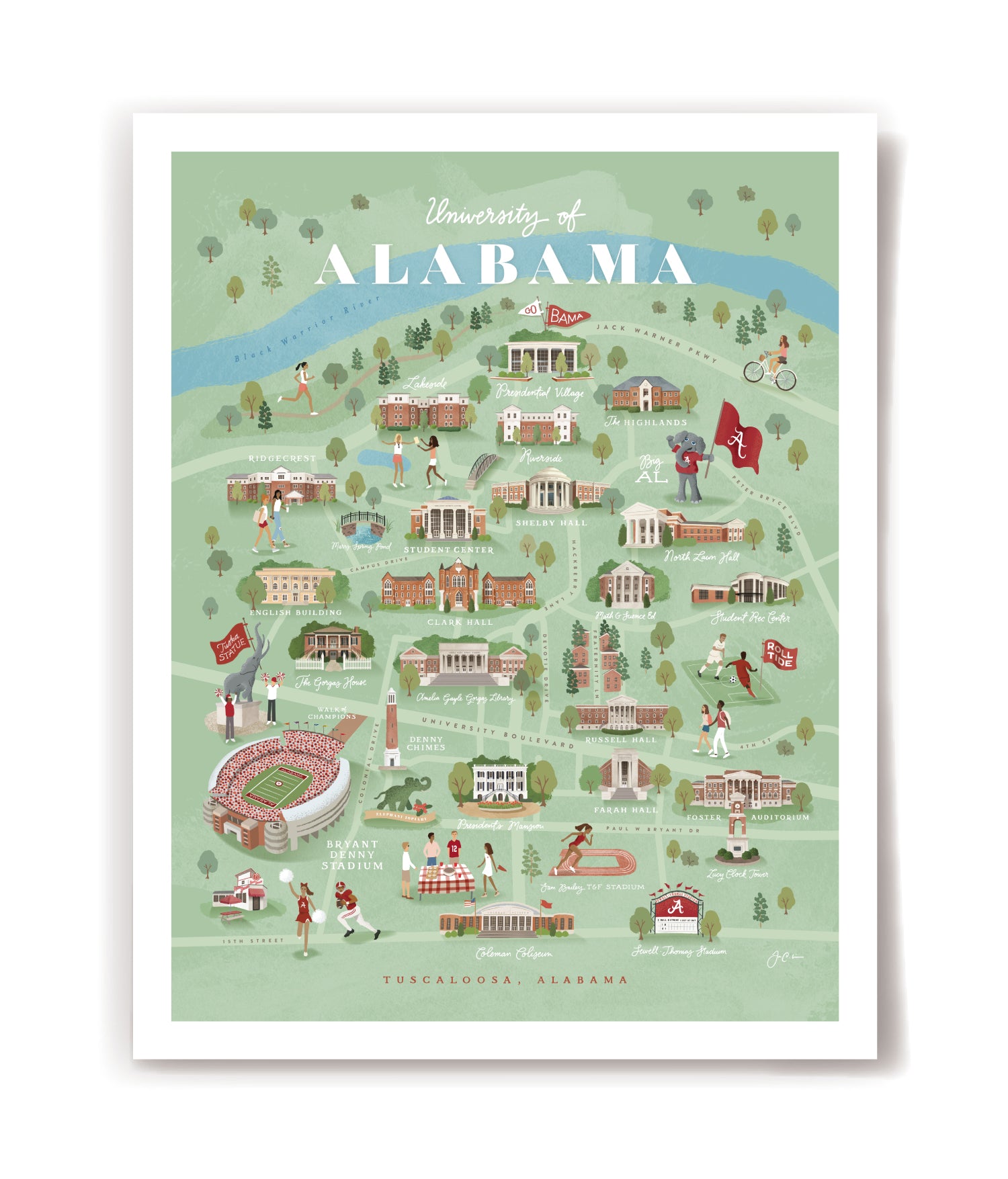 University of Alabama Art Print – JWickDesign university-of-alabama-art-print-jwickdesign