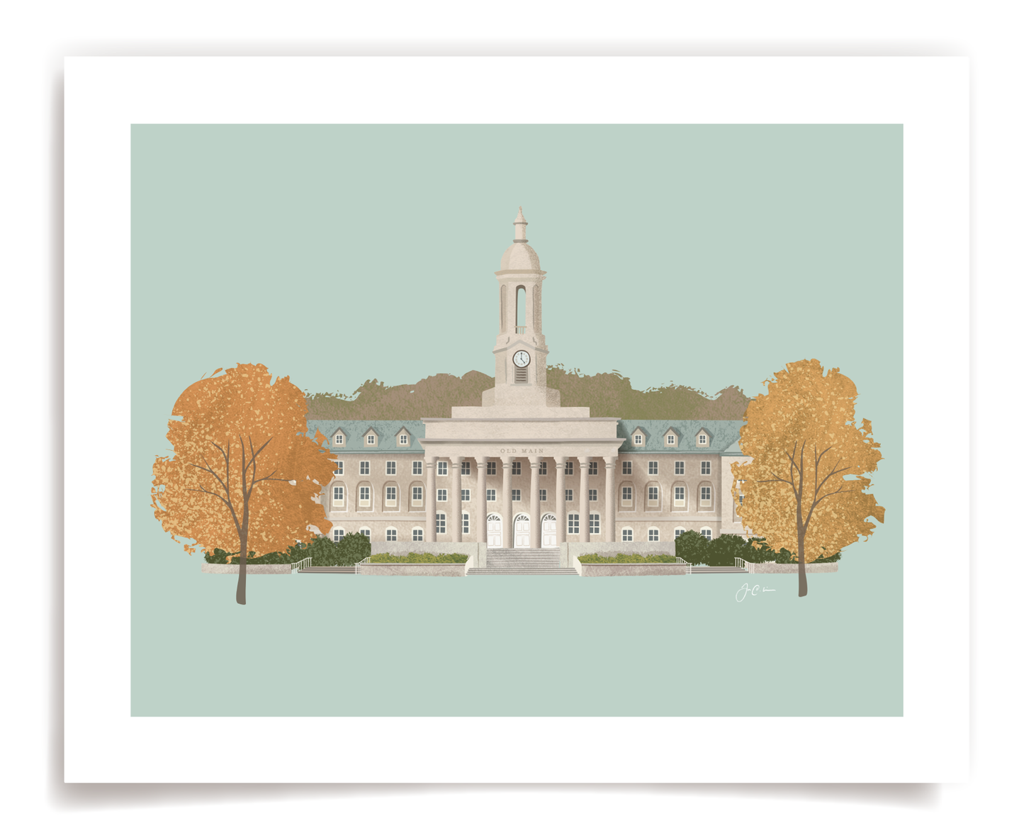 Old Main in fall Art print