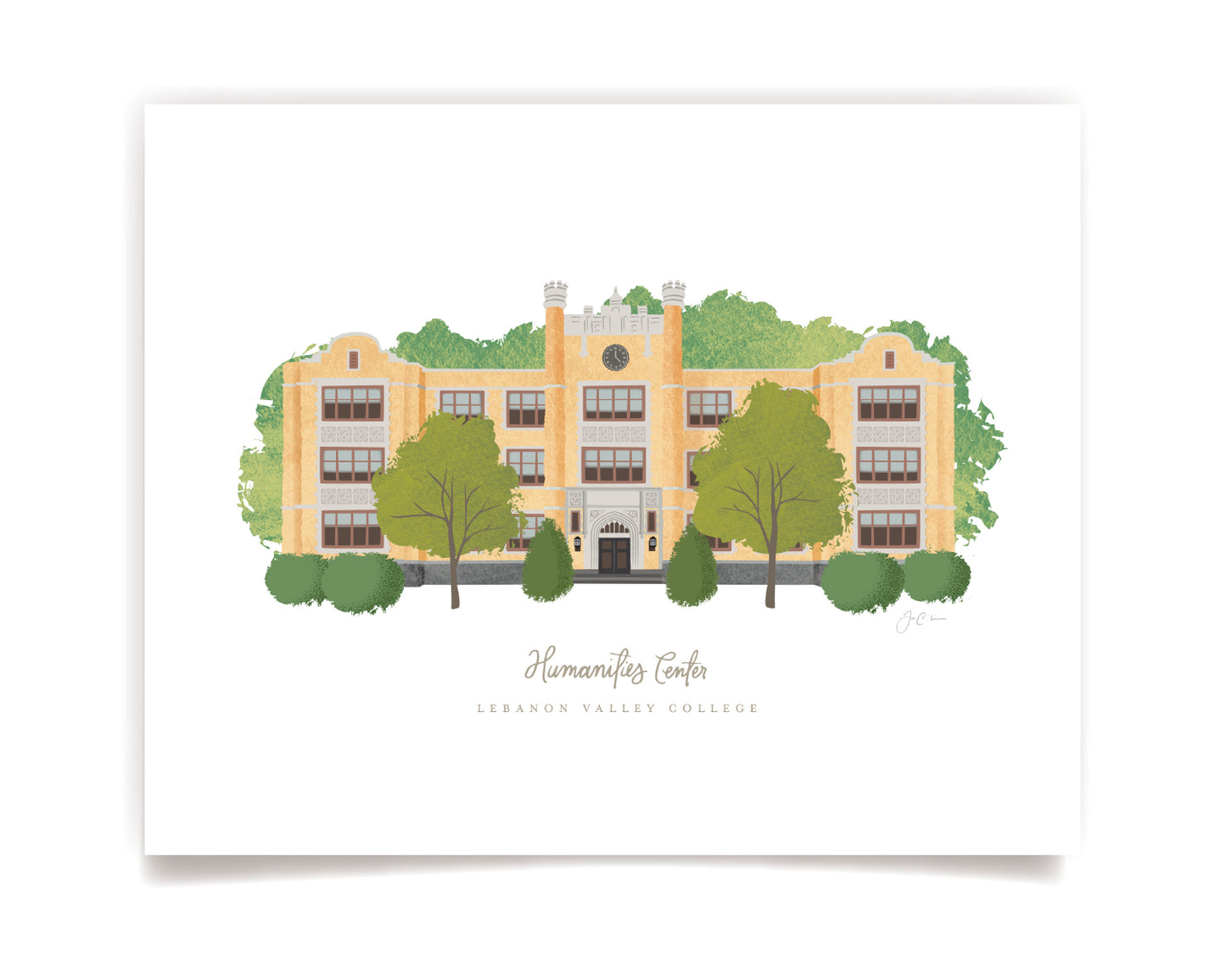 LVC Humanities building art print