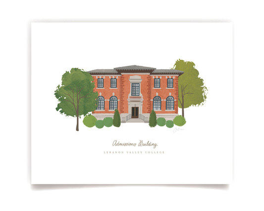 LVC admissions building art print