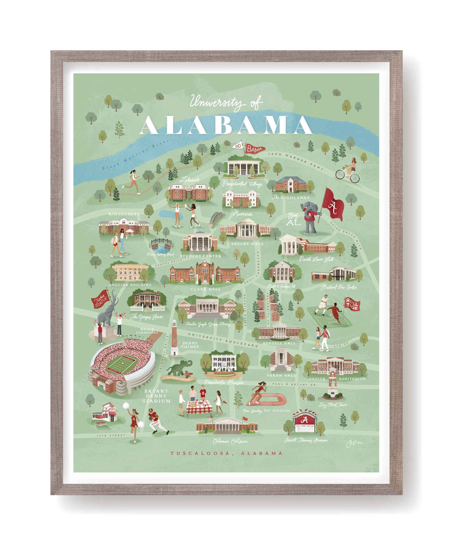 University of Alabama Art Print