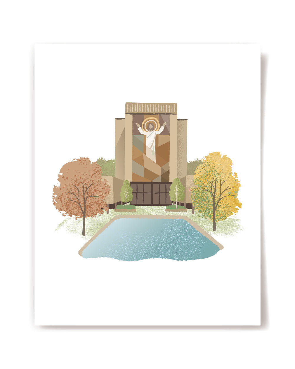 Hesburgh Library Art Print JWickDesign