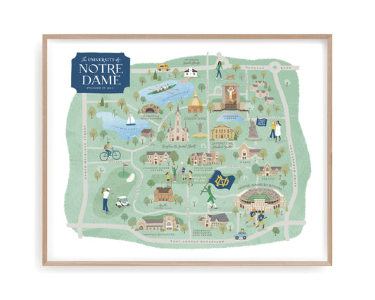 Notre Dame campus Art Print