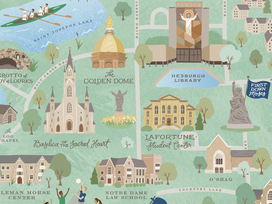 Notre Dame campus Art Print