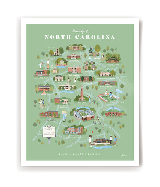 University of North Carolina Art Print